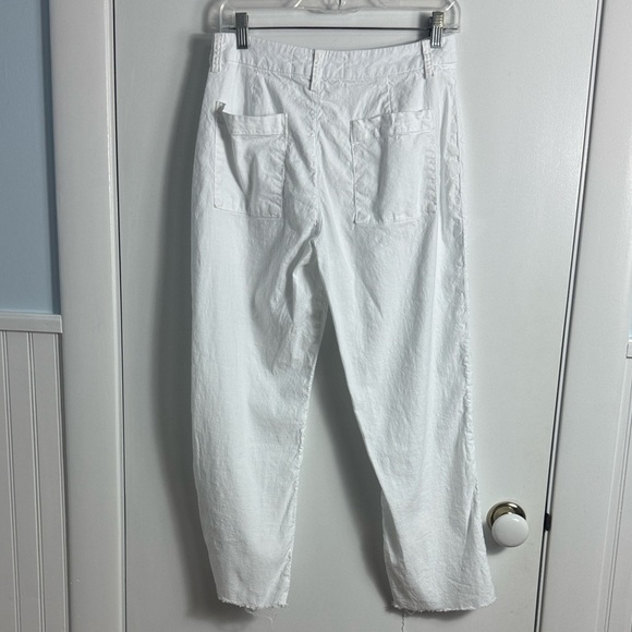 Frank & Eileen Kinsale The Trouser Italian Performance Linen White Size 6 - Picture 5 of 13